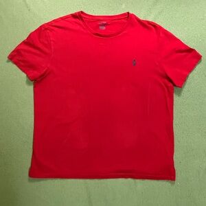 ‼️ Red Ralph Lauren men’s polo tee shirt with polo horse size large cotton
